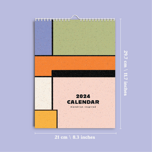 Mondrian Inspired 2024 Wall Calendar