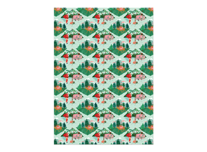 Santa Camper Wrapping Paper Sheet