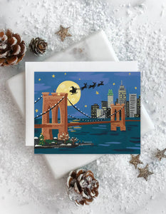 NYC Holiday Brooklyn Bridge Card - Boxed Set of 8