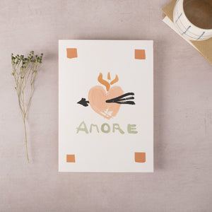 Heart Amore Green Greeting Card