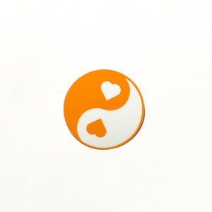 Orange Yin Yang Sticker